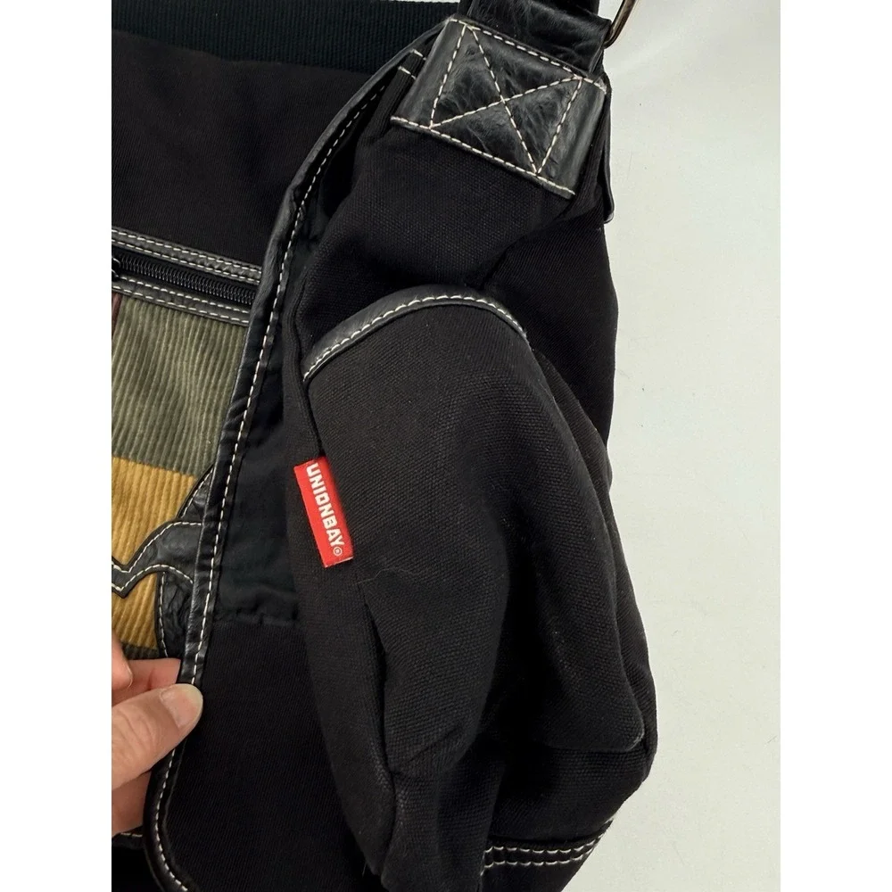 Unionbay PEACE SIGN MESSAGER CROSSBODY Bag Corduroy Patchwork